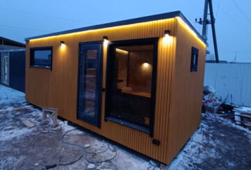 Каркасная баня модерн 2,5/6 м