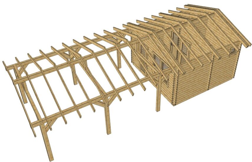 Летний домик 16 м2 и автомобильный навес (беседка)