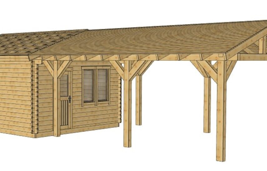 Летний домик 16 м2 и автомобильный навес (беседка)