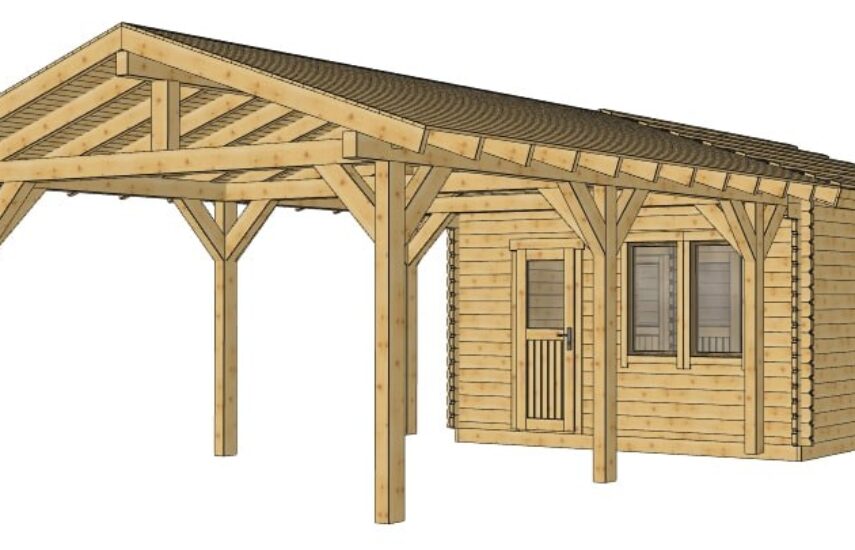 Летний домик 16 м2 и автомобильный навес (беседка)