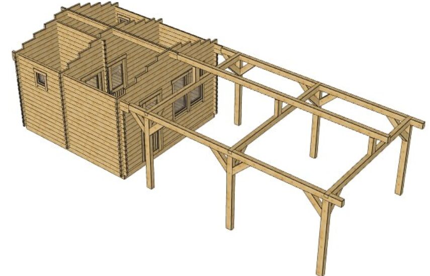 Летний домик 16 м2 и автомобильный навес (беседка)