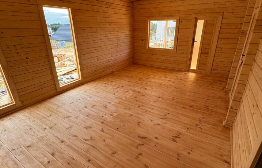 Баня 6х6 из 90го бруса с террасой