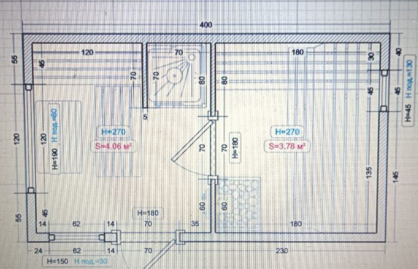 Каркасная баня 4х2.5 метра