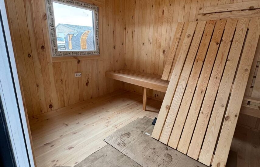 Каркасная баня 6х2.5 метра